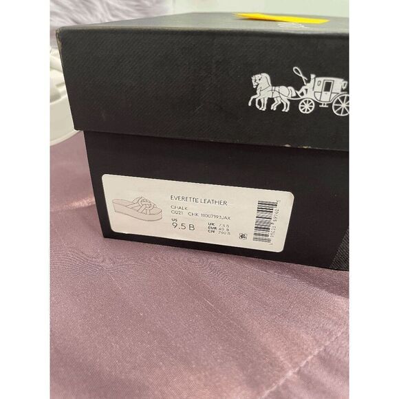 COACH Women's Everette Leather Slip On Sandals - Chalk 9.5B - Picture 6 of 11